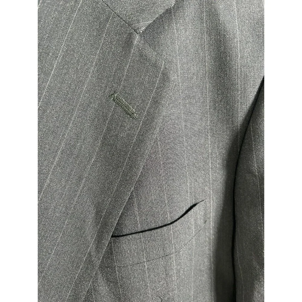VTG Corporate Image Black Striped Two Button Blazer Jacket Men’s 42R